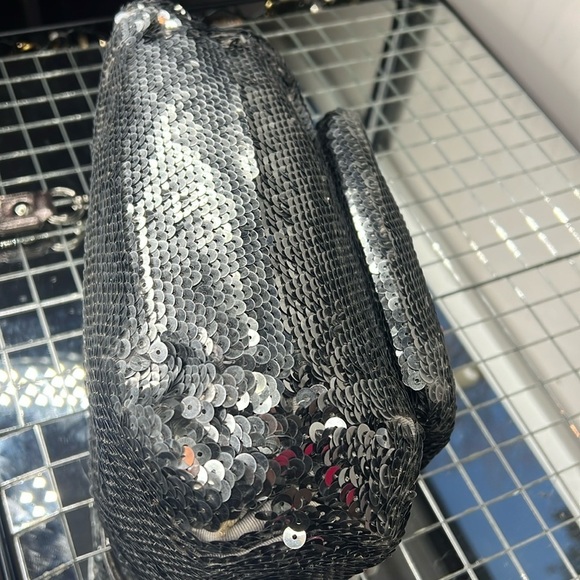 Coach Poppy H-1069 15381 Silver Gray Sequin Shoulder Crossbody Bag - Picture 5 of 16